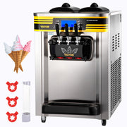 Maquina de Helado Soft 2350W Sistema de Preenfriamiento Doble Compresor